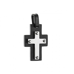 Ανδρικός σταυρός ατσάλι 316 L μαύρο/ασημί Art 01156