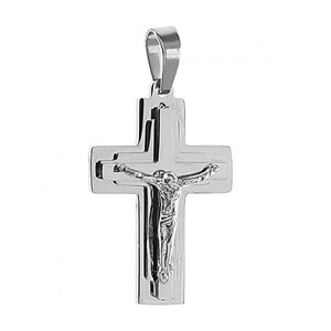 Men's steel cross Art 01174 316L silver