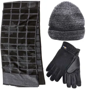 Verde Set Men's Hat & Scarf & Gloves one size black/grey 