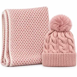 Verde Set Women's Hat-Scarf one size 12-0488 pink