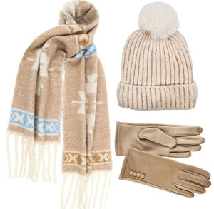 BODE Set Women's Hat and Scarf and gloves one size beige