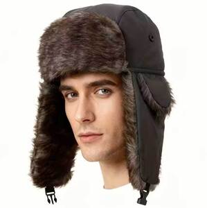 Ανδρικό σκουφί-καπέλο με γούνα bode 12-0704 μαύρο
