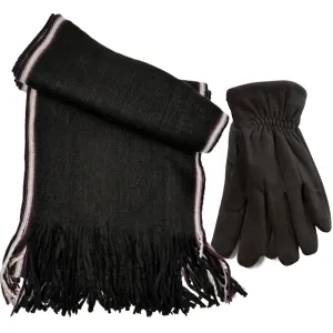 Men's knitted scarf-glove set Verde 12-1108 black