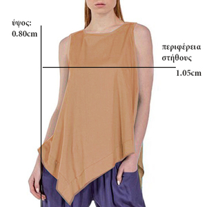 Γυναικεία μπλούζα Ασύμμετρη Platinum  Rayon 12094 brown