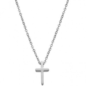 Womens necklace cross Art 01352 steel 316 L silver
