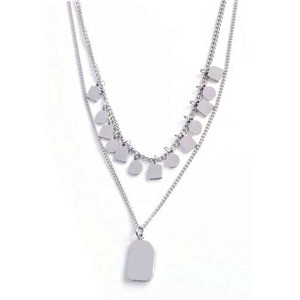 Women's double necklace bode 3542 steel 316L silver