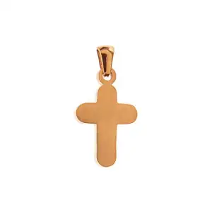 Σταυρός με αλυσίδα Art 01164 ατσάλι 316L ροζ-χρυσό