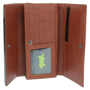 Leather wallet for woman Verde 18-1015 camel
