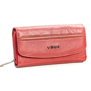 Leather wallet for woman Verde 18-1080 red