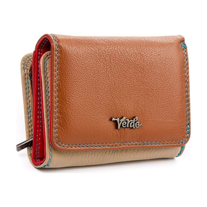 Leather wallet for woman Verde 18-895 camel