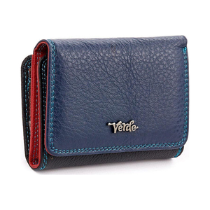 Γυναικείο πορτοφόλι δερμάτινο Verde 18-895 μπλε