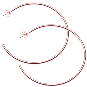  Γυναικεία σκουλαρίκια Art 01814 κρίκοι 7 cm ατσάλι 316L ροζ-χρυσό  