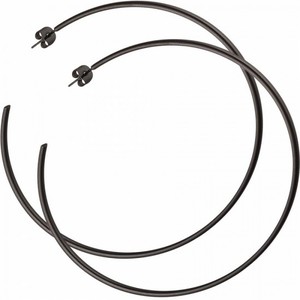 Women's earrings steel 316L rings black 9cm