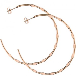 Γυναικεία σκουλαρίκια κρίκοι ατσάλι ροζ-χρυσό 6cm Art 01818