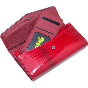 Leather wallet for woman Verde 18-1017 red