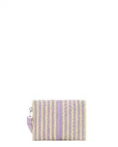 Women's envelope Paper straw bag Doca 19154 lilac