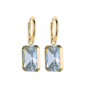 Γυναικεία σκουλαρίκια Λευκές Πέτρες Ζιργκόν ατσάλι 316L χρυσό bode 01998