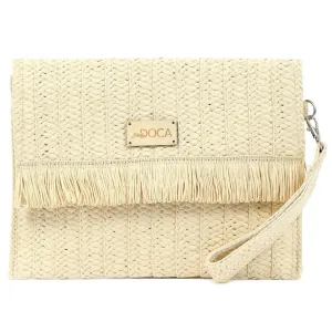 Paper straw women's envelope bag Doca 20192 beige