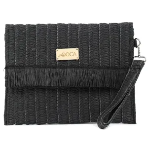 Paper straw women's envelope bag Doca 20192 black