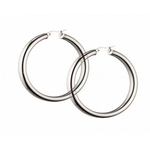 Women's earrings Art 02022 steel rings 4 cm silver