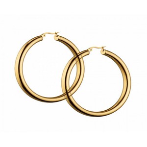 Women's earrings  Art 02022 steel rings 4 cm gold