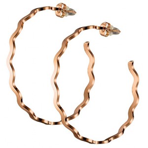Γυναικεία σκουλαρίκια κρίκοι ατσάλι 316L ροζ-χρυσό Art 02085