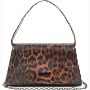 Γυναικείο βραδινό τσαντάκι Doca 20987 animal print καφέ 