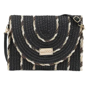 Paper straw women's envelope bag Doca 22310 black