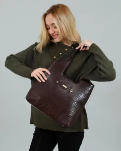 Καθημερινή τσάντα Doca ώμου 22637 καφέ