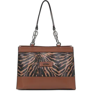 Handbag Doca 22988 animal print brown