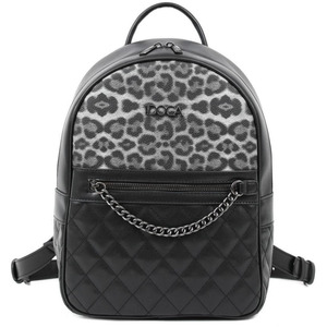 Γυναικεία τσάντα πλάτης Doca 23007 animal print μαύρο