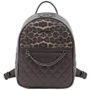 Γυναικεία τσάντα πλάτης Doca 23008 animal print καφέ