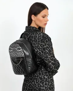 Γυναικεία τσάντα πλάτης Doca 23007 animal print μαύρο