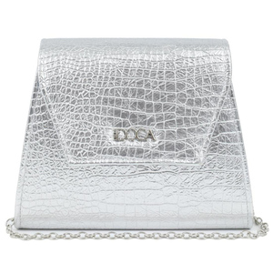 Γυναικείο βραδινό τσαντάκι clutch Doca 23109 ασημί