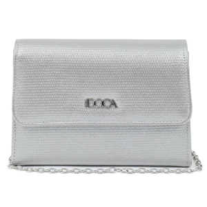 Γυναικείο βραδινό τσαντάκι clutch Doca 23179 ασημί