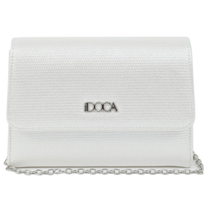 Γυναικείο βραδινό τσαντάκι clutch Doca 23180 άσπρο