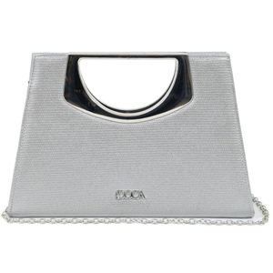 Γυναικείο βραδινό τσαντάκι clutch Doca 23183 ασημί