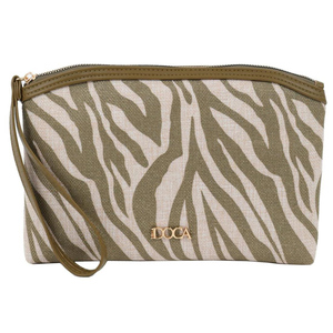 Τσαντάκι χειρός φάκελος Doca 23202 χακί animal print