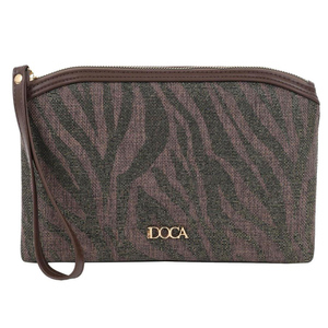 Τσαντάκι χειρός φάκελος Doca 23204 καφέ animal print