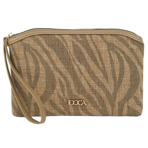 Τσαντάκι χειρός φάκελος Doca 23205 μπεζ animal print