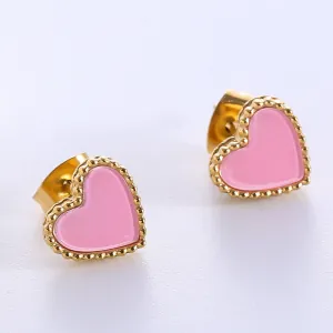 Children's earrings hypoallergenic steel 316L gold