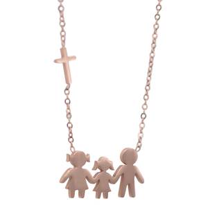 Womens necklace family steel 316L rose-gold