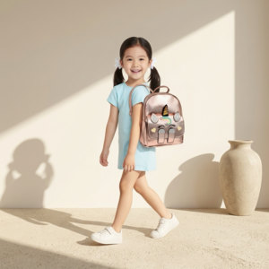 Τσάντα πλάτης παιδική κορίτσι Μονόκερος ροζ-χρυσό bode 2620