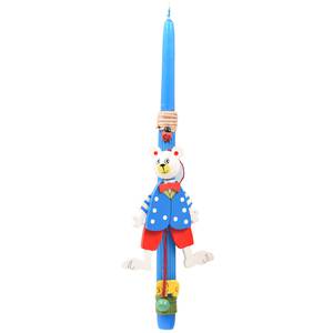 Handmade Easter candle blue 