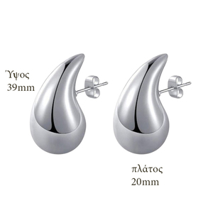 Women's earrings Chunky Drops steel 316L silver bode 02680