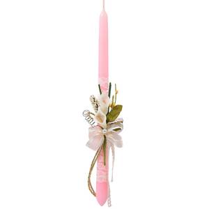 Handmade Easter candle pink