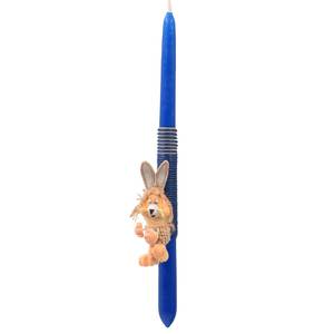 Handmade Easter candle hare blue 