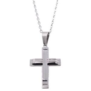 Ανδρικός σταυρός με αλυσίδα ατσάλι 316L ασημί bode 02962