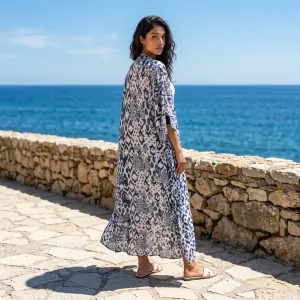 Platinum  caftan maxi 32023 blue