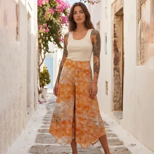 Γυναικεία Παντελόνα με Floral Print και Λάστιχο Camel bode 32055CAΜ